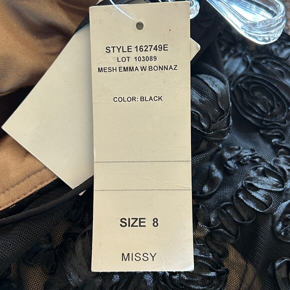 Vintage Y2K Black Mesh Gold Satin Dress NWT Whimsigoth Dark Romantic Babydoll 8 - Picture 6 of 8